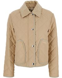 Burberry - 'Lanford' Quilted Down Jacket With Classic Collar - Lyst