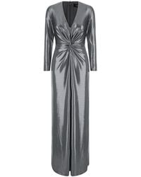 Ralph Lauren - V-Neck Long-Sleeve Tech Fabric Long Dress With Back Closure - Lyst