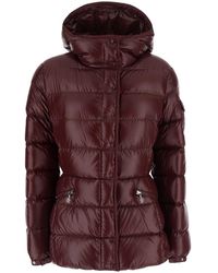 Moncler - 'Barante' Down Jacket With Hood And Applied Pocket On Sleeve With Logo Patch - Lyst