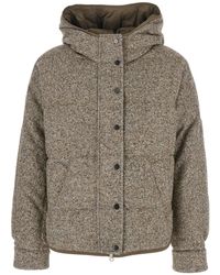 Brunello Cucinelli - Down Jacket With Fixed Hood And Reversible De - Lyst