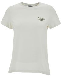 A.P.C. - Crewneck T-Shirt With Logo Print - Lyst