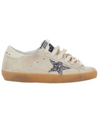 Golden Goose - 'Superstar' Low Top Sneakers With Glitter Star Patc - Lyst