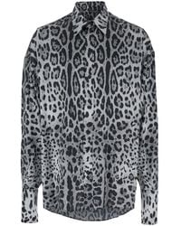 Dolce & Gabbana - Dolce&Gabbana Super Oversize Leopard Print Silk Shirt - Lyst