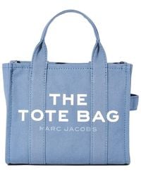 Marc Jacobs - | Borsa piccola 'The Tote Bag' in canvas con logo stampato | female | BLU | UNI - Lyst