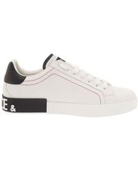 Dolce & Gabbana - 'Portofino' Low Top Sneakers With Patch Logo And Stitching - Lyst