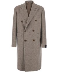 Tagliatore - 'London' Double-Breasted Coat With Peak Revers - Lyst