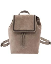 Brunello Cucinelli - Backpack With Engraved Logo And Monile Detail - Lyst