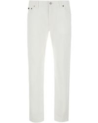 Dolce & Gabbana - Five-Pocket Jeans With Logo Plaque On The Back I - Lyst