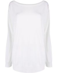 P.A.R.O.S.H. Lipster Wool Sweater With Boat Neckline - White