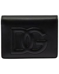 Dolce & Gabbana - Calfskin Wallet With Dg Logo - Lyst