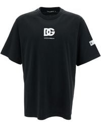 Dolce & Gabbana - Crewneck T-Shirt With Dg Logo Print - Lyst
