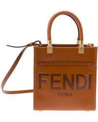 Fendi - 'Sunshine' Mini Tote Bag With Hot-Stamped Logo - Lyst
