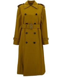 Burberry - Long Double-Breasted Trench Coat With Waist Belt - Lyst