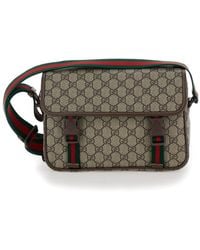 Gucci - And Ebony Crossbody Bag With Web Detail - Lyst