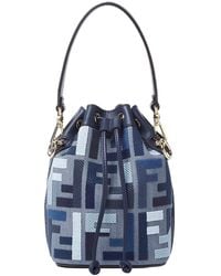 Fendi - Â€˜Mon Tresor Miniâ€ Bucket Bag With Drawstring Closure And All-Over Ff Motif - Lyst