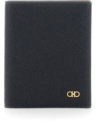 Ferragamo - 'Micro Gancini' Card Holder Bi-Fold With Logo - Lyst