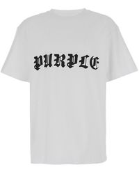 Purple Brand - Brand T-Shirt With Gothic Logo Lettering Print - Lyst
