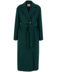 Twinset - Double-Breasted Coat With Notched Revers And Belt On The - Lyst