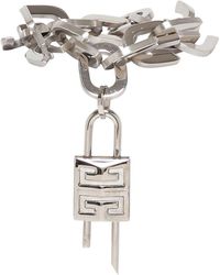 Givenchy G Link Lock Bracelet With Padlock - Metallic