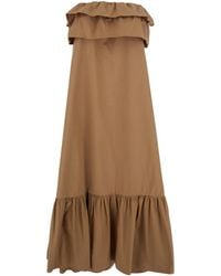 Saint Laurent - Maxi Dress With Ruffles - Lyst