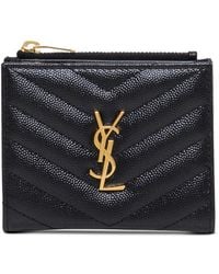 Saint Laurent - Wallet 'Chevron' With Metal Logo - Lyst