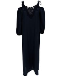 P.A.R.O.S.H. - Long Dress With Lace Embroideries - Lyst