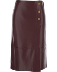 Twinset - Gonna Midi Con Bottoni Gioiello E Inserti Asimmetrici - Lyst