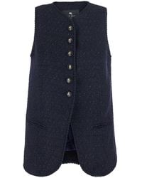 Etro - Sleeveless Round Neck Jacket With A-Line Design - Lyst