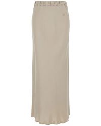Max Mara - 'Sospiro' Skirt With Logo Embroidery On The Front And Elasticized Waist - Lyst