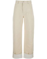 Bottega Veneta - Jeans With Cuffs On The Edges And Removable Patch With Hare On The Back - Lyst