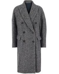 Brunello Cucinelli - Double-Breasted Coat Wool Virgin - Lyst