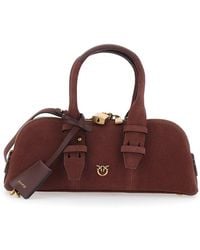 Pinko - Bowling Handbag With Padlock Detail And Love Birds Logo On The Front - Lyst