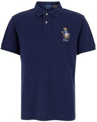 Polo Ralph Lauren - Polo Shirt With Patch Logo On The Front And Classic Collar Cotton For Tshirts - Lyst