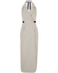 Max Mara - Dress With Notched Revers And Open Back - Lyst