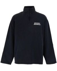 Balenciaga - Half-Zip Sweatshirt With Logo On The Front - Lyst