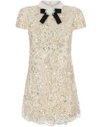 Self-Portrait - Mini Dress With Sequins Polyester - Lyst