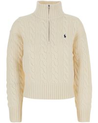 Polo Ralph Lauren - Maglione Con Collo Alto E Ricamo Cavallino Sul Front - Lyst