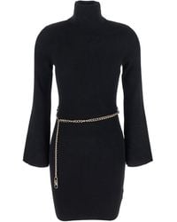 MICHAEL Michael Kors - Mini Dress With Chain Belt And Logo Plaque On The Rear - Lyst
