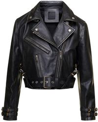 Givenchy - Cropped Biker Jacket - Lyst
