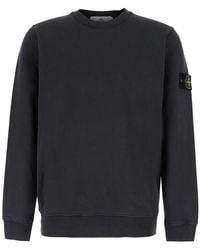 Stone Island - Crewneck Sweatshirt With Logo Patch On The Sleeve - Lyst