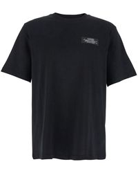Amiri - Crewneck T-Shirt With Logo Patch On The Front And Maxi Logo Print On The Rear - Lyst