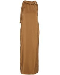 Loulou de Saison - 'Susan' Crew Neck Long Dress With Back Cutout A - Lyst