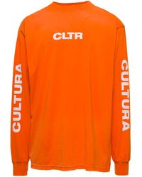 Cultura - Crewneck Sweatshirt With Contrasting Cltr Print - Lyst