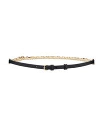 Pinko - Leather Belt With Chain Detail - Lyst
