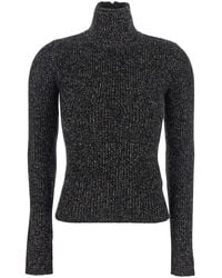 Max Mara - Turtleneck Sweater With Ribbed Design Wool Tops - Lyst