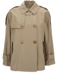 Max Mara - Double-Breasted Short Trench Coat - Lyst