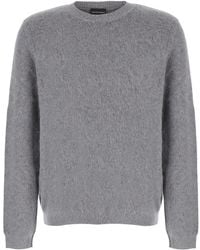 Emporio Armani - Wool And Mohair Blend Pullover Polyamide Top - Lyst