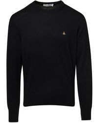 Vivienne Westwood - Crewneck Sweater With Embroidered Logo - Lyst