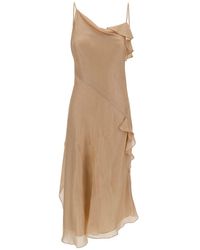 Victoria Beckham - Abito Corto Morbido Drappeggiato Con Ruche - Lyst