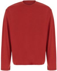 Tonywack - Wool Relaxed Long Sleeve With Long Sleeves And Round Neck In - Lyst
